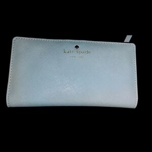 kate spade light blue zip-around wallet